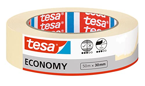 tesa Malerband ECONOMY - Vielseitiges Klebeband für Malerarbeiten ohne Lösungsmittel - Bis zu 4 Tage nach Gebrauch rückstandslos entfernbar, 50 m x 30 mm tesa Malerband ECONOMY - Vielseitiges Klebeband für Malerarbeiten ohne Lösungsmittel - Bis zu 4 Tage nach Gebrauch rückstandslos entfernbar, 50 m x 30 mm von tesa