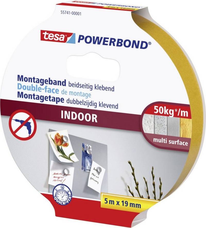 tesa Montageband tesa doppelseitiges Montageband Indoor 5 m x 19 mm von tesa