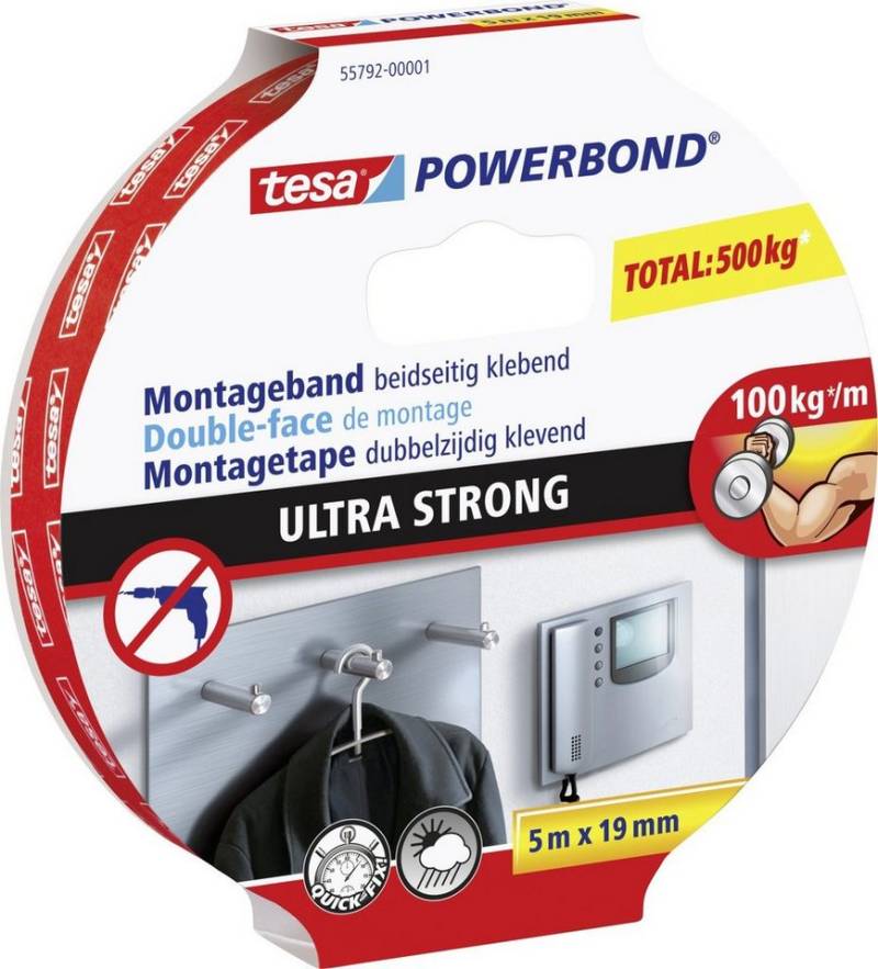 tesa Montageband tesa doppelseitiges Montageband Ultra Strong 5 m x von tesa
