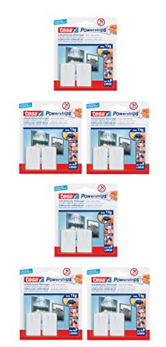 tesa Powerstrips Bildernagel, selbstklebend (12 Stück, Weiss) von tesa