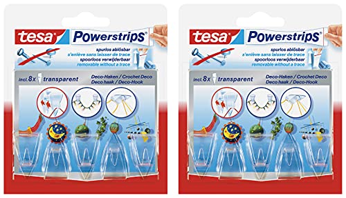 tesa Powerstrips DecoHaken ablösbar für leichte Gegenstände 2 Packungen von tesa