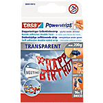 tesa Doppelseitiges Klebeband Powerstrips Transparent 15 mm (B) x 0,081 m (L) Synthesekautschuk 16 Stück von tesa