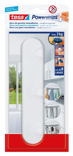 tesa Powerstrips Kleiderbügel mit 3 Haken, weiß von tesa