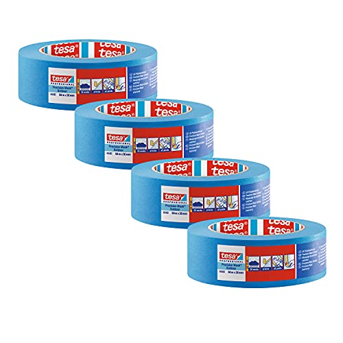 tesa Präzisionskrepp 4440 Außen UV-PLUS Malerband - 4er Pack - Witterungsbeständiger Malerkrepp für den Außenbereich - zum präzisen Abkleben und Abdecken - blau - je 50 m x 38 mm tesa Präzisionskrepp 4440 Außen UV-PLUS Malerband - 4er Pack - Witterungsbeständiger Malerkrepp für den Außenbereich - zum präzisen Abkleben und Abdecken - blau - je 50 m x 38 mm von tesa