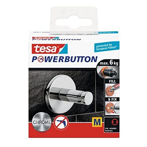 tesa Premium-Haken, selbstklebend, hält bis zu 6kg, Chrom von tesa