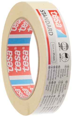 tesa Standard 05086-00000-00 Abdeckband 50m x 25mm, Gelb von tesa