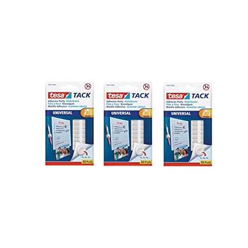 tesa Tack Klebeknete, formbar (Weiss, 3 Packungen) von tesa