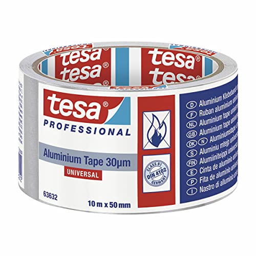 tesa Universal-Aluminiumband, 30 Mikrometer, 10 m x 50 mm, mit Displayschutz 63632 von tesa