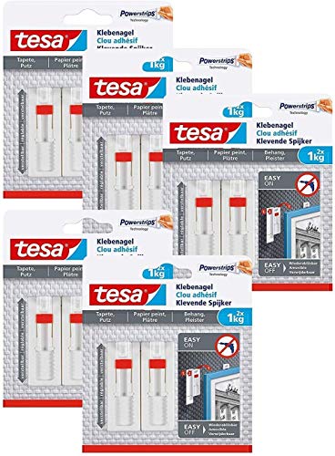 tesa Powerstrips Verstellbarer Klebenagel für Tapeten und Putz von tesa