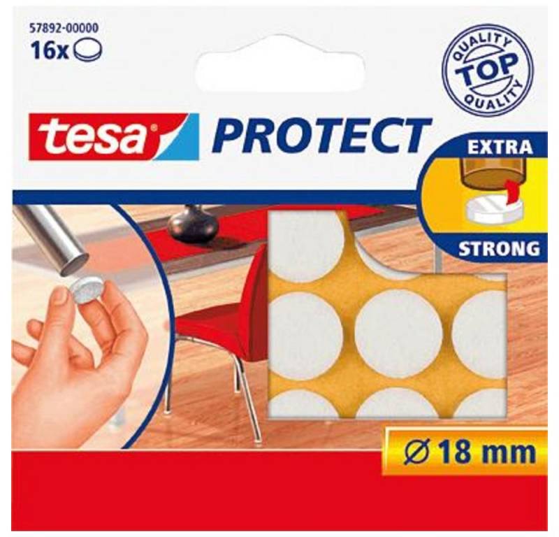 tesa Vibrationsdämpfer tesa Filzgleiter Weiß 18 mm 16 St., (57892-00000-00) von tesa