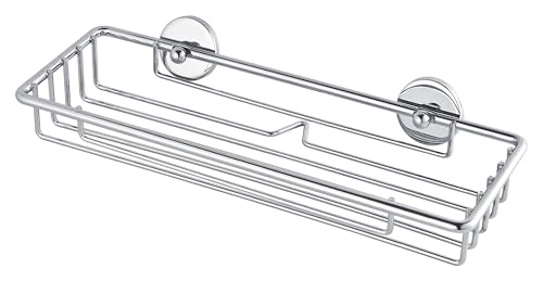 tesa baath Plus Ablage Dusche, 26cm breit, verchromt, inkl. Klebelösung, 50mm x 260mm x 97mm von tesa