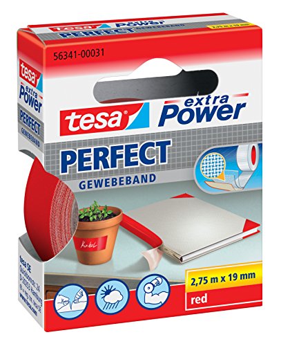 tesa extra Power Gewebeband (19mm, Rot) von tesa