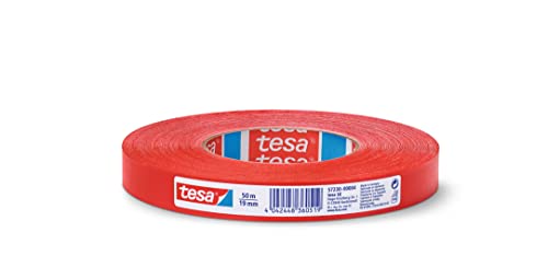 tesa extra Power Perfect Gewebeband - Gewebeverstärktes Ductape zum Basteln, Reparieren, Befestigen, Verstärken und Beschriften - Rot - 50 m x 19 mm von tesa