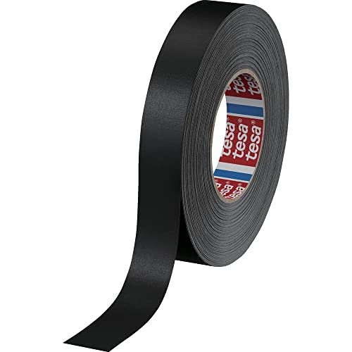 tesa extra Power Perfect Gewebeband - Gewebeverstärktes Ductape zum Basteln, Reparieren, Befestigen, Verstärken und Beschriften - Schwarz - 25 m x 19 mm von tesa