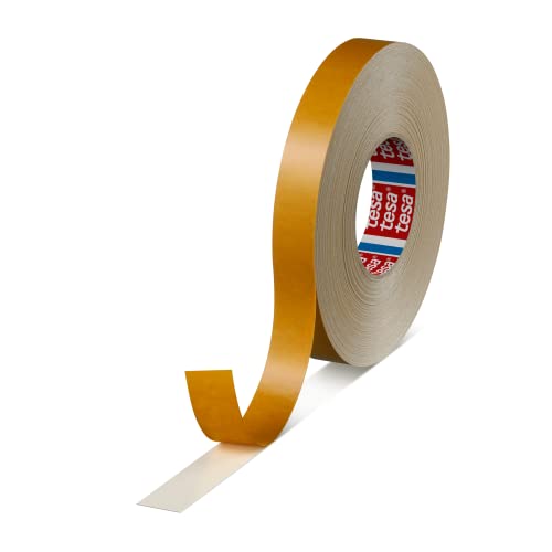 tesa fix 4964 Doppelseitiges Klebeband mit Gewebeträger, Teppich-Verlegeband | Farbe: weiss, Länge: 50 m, versch. Breiten (1 Rolle - 25 mm) von tesa