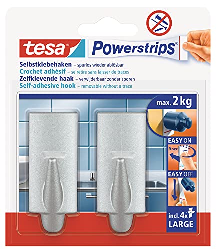 tesa Powerstrips Haken Large TREND - Selbstklebender Wandhaken für Glas, Kacheln, Holz, Kunststoff und andere Untergründe - Chrom 58055-04-03 tesa Powerstrips Haken Large TREND - Selbstklebender Wandhaken für Glas, Kacheln, Holz, Kunststoff und andere Untergründe - Chrom 58055-04-03 von tesa