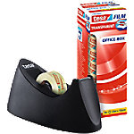 tesa Klebebandabroller tesafilm Easy Cut Curve Schwarz 19 mm (B) x 33 m (L) PS (Polystyrol), Stahl + 8 Rollen tesa Klebefilm Office Box von tesa