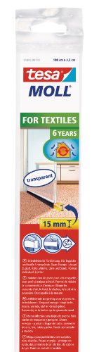 tesamoll Türdichtschiene für Textilböden/Teppich - Selbstklebende Türdichtung zum Schutz vor Zugluft - mit Bürstendichtung bis 15 mm - Transparent tesamoll Türdichtschiene für Textilböden/Teppich - Selbstklebende Türdichtung zum Schutz vor Zugluft - mit Bürstendichtung bis 15 mm - Transparent von tesa