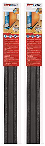 tesamoll Zugluftstopper für Glatte Böden in Grau/Zuschneidbare Türbodendichtung für Schutz vor Zug und Lärm (2er Pack / 95 cm x 25 mm) von tesa