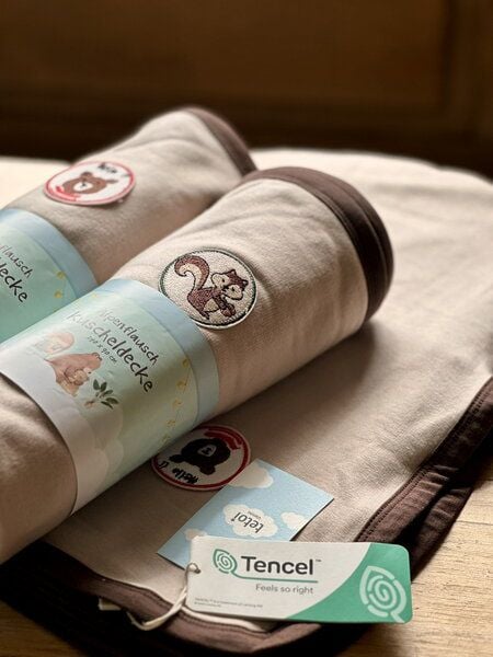 tetoi-vienna Kuscheldecke aus TENCEL "Alpenflausch" für Babys und Kinder 140x90cm beige von tetoi-vienna