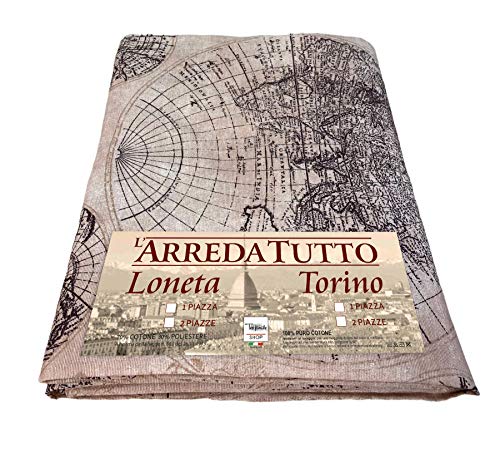 Gran Foulard Überwurf Sofabezug Loneta Stoff (Welt Braun, 1 Einzelbett) von tex family