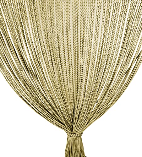 Mariel © Perlenvorhang aus weichem Stoff, Anti-Lärm-Insekten, Beige, 100 x 220 cm von tex family