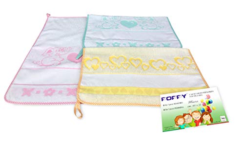 Set mit 3 Handtüchern für Kindergarten, Mädchen, Poppy© cm. 40 x 55 cm, Reine Baumwolle, weiblich mit Aida-Stoff zum Sticken von tex family