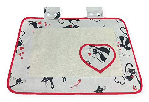 Tex Family Backofenabdeckung aus Stoff Katze schwarz von tex family