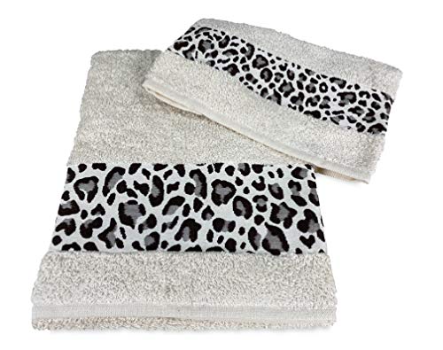 Tex Family Frottee-Handtuch-Set Jacquard, 1 + 1 Gesicht und Gäste, beige, Washy von tex family