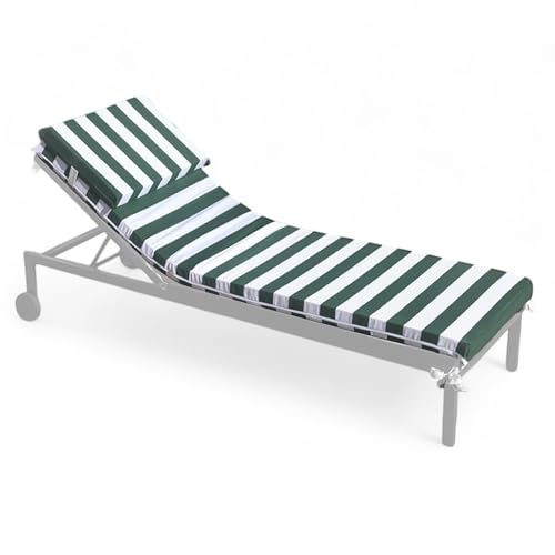 Tex family Gepolsterter Topper für Sonnenliege mit Memory-Schaum-Kissen – 7 cm dick, abnehmbarer Bezug – Made in Italy – Grün von tex family