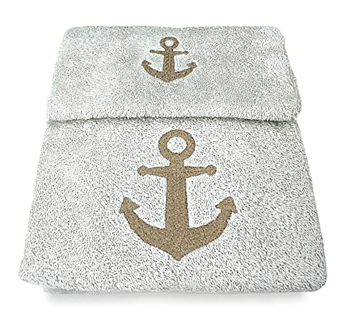 Tex family Handtuch-Set Anker Haselnuss reine Baumwolle von tex family