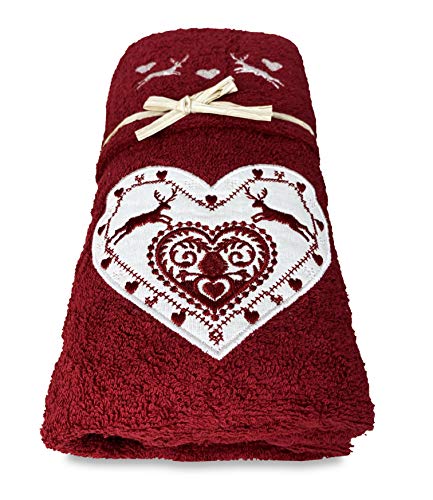 Tex family Handtuch-Set Tiroler Herz Rot von tex family