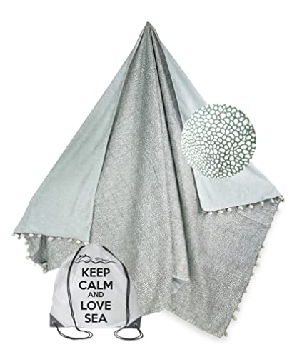 Tex family KIKOY Doppel-Strandtuch aus Baumwolle und Frottee mit Rucksack Keep Tex family KIKOY Doppel-Strandtuch aus Baumwolle und Frottee mit Rucksack Keep von tex family