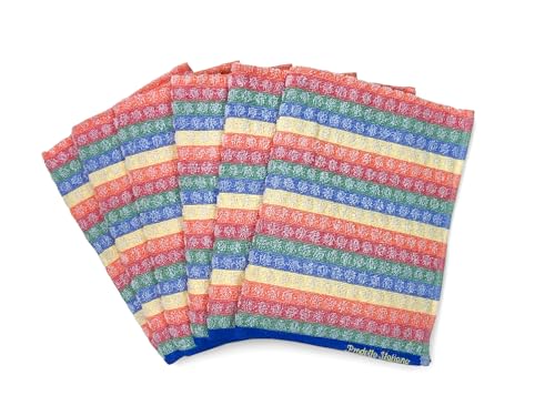 Tex family Set mit 6 Geschirrtüchern aus Baumwolle – Küchentücher aus Frottee mehrfarbig – handgefertigte Küchenhandtücher Made in Italy – 50 x 70 cm von tex family