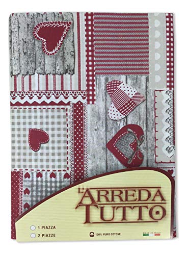 Tex family Tagesdecke Gran Foulard Tagesdecke Sofaüberwurf Stoff Aprica rot - Doppelbett von tex family