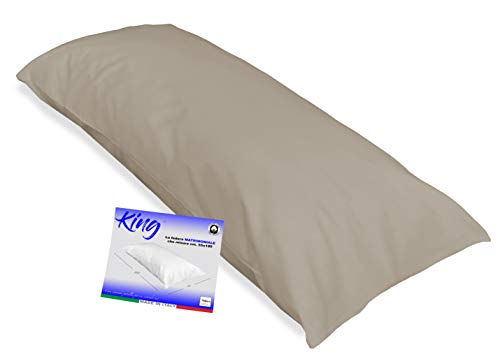 tex Family Kissenbezug King Doppelbett Größe cm. 55 x 180 - Taupe von tex family