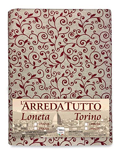 tex family Tagesdecke Gran Foulard Tagesdecke Sofaüberwurf Stoff Dory Arabesco rot - Einzelbett von tex family