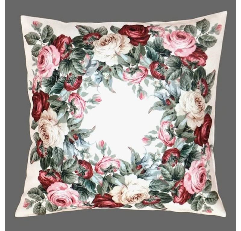 texpot Kissenhülle Kissenhülle 40 x 40 cm weiß bunt mit Rosen Frühling, (1 Stück) von texpot