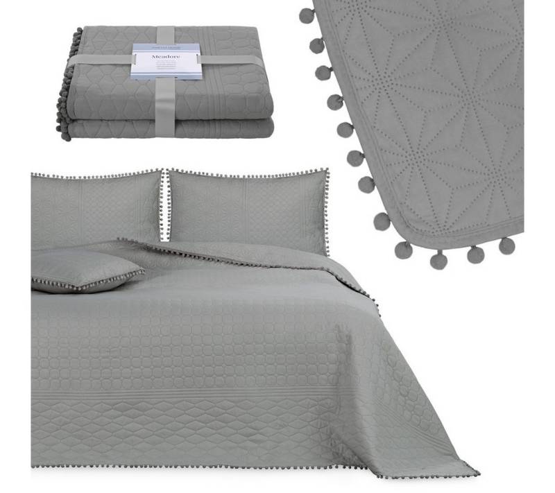 texpot Tagesdecke Wohndecke Pompons und Steppung Wendefunktion von texpot