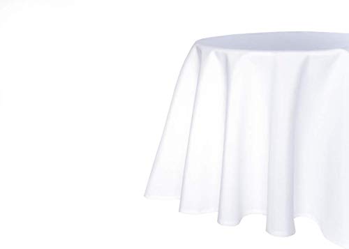 texpot Gartentischdecke 135 x 180 cm oval in Weiß mit Leinen Optik Lotuseffekt Fleckschutz Bügelfrei Tischdecke von texpot