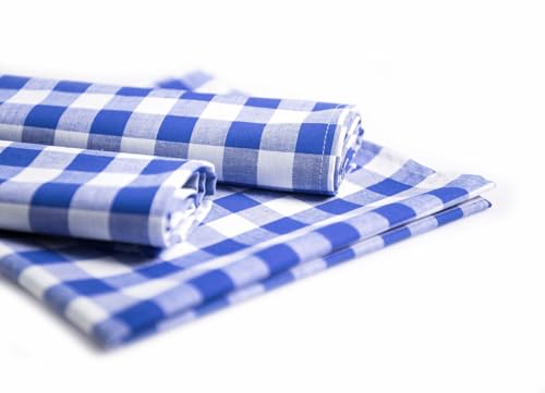 texpot Landhaus Serviette 50 x 50 cm 6 Stück Blau-weiß Kariert aus 100% Baumwolle im 20 mm Karo Bauernkaro von texpot