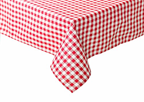 TextilDepot24 Landhaus Tischdecken in Karo - Farbe und Größe wählbar - 100% Baumwolle (130x130 cm eckig, rot-weiß kariert) von texpot