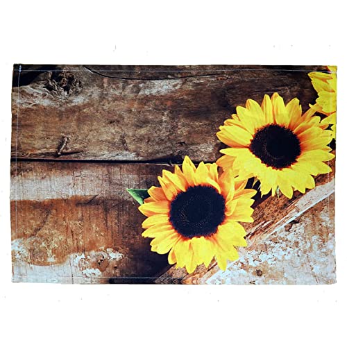 texpot 2 Stück Platzdeckchen 30 x 45 aus 100% Polyester Sonnenblumen auf Holz von texpot
