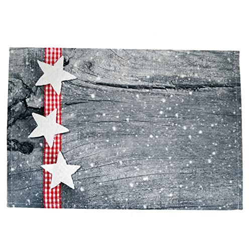 texpot 2 Stück Platzdeckchen 30 x 45 aus 100% Polyester Weihnachten weiße Sterne & Holzbrett texpot 2 Stück Platzdeckchen 30 x 45 aus 100% Polyester Weihnachten weiße Sterne & Holzbrett von texpot