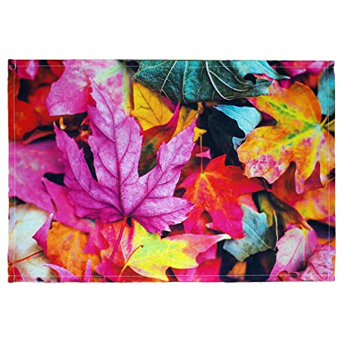 texpot 2 Stück Platzdeckchen 30 x 45 aus 100% Polyester buntes Herbstlaub Ahornblatt lila von texpot