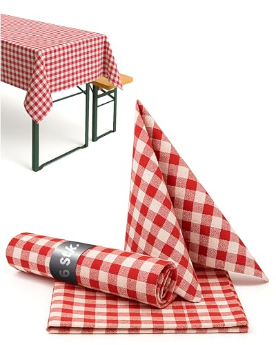 texpot 6 Stück Landhaus Serviette 30 x 30 cm rot-weiß kariert 100% Baumwolle texpot 6 Stück Landhaus Serviette 30 x 30 cm rot-weiß kariert 100% Baumwolle von texpot