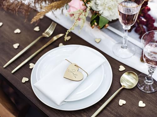 texpot 6 Stück Stoffservietten 35x35 cm Weiß Polyester Quadratisch Hochzeit Geburtstag Taufe von texpot