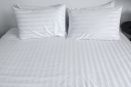 texpot Bettbezug 135 x 200 weiß mit 20 mm Streifen Reißverschluß 100% Baumwolle von texpot