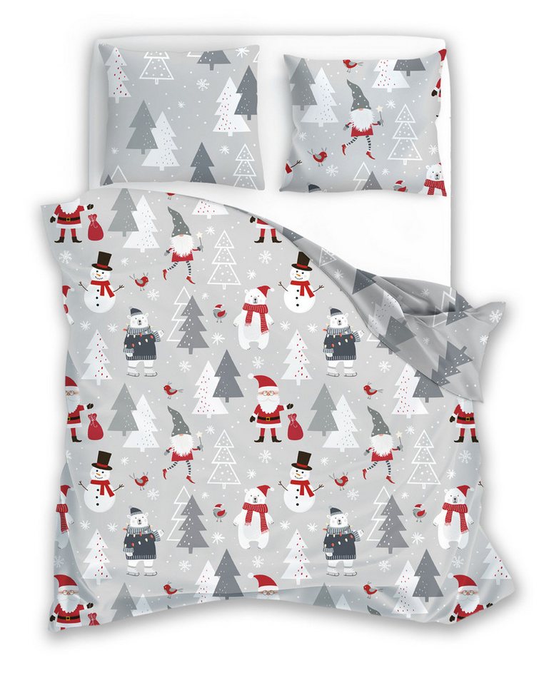 texpot Bettwäsche Weihnachten Winter Wendebettwäsche Garnitur, Baumwolle, 2 teilig von texpot