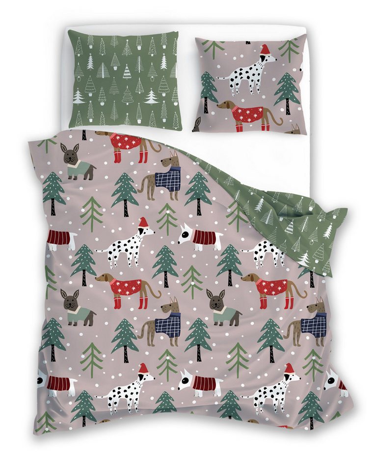 texpot Bettwäsche Weihnachten Winter Wendebettwäsche Garnitur, Baumwolle, 2 teilig von texpot